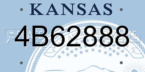 4B62888 Kansas License Plate
