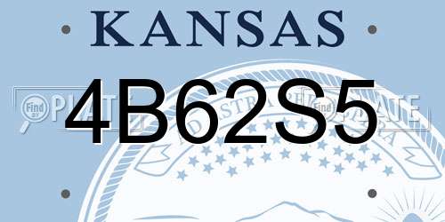 4B62S5 Kansas License Plate