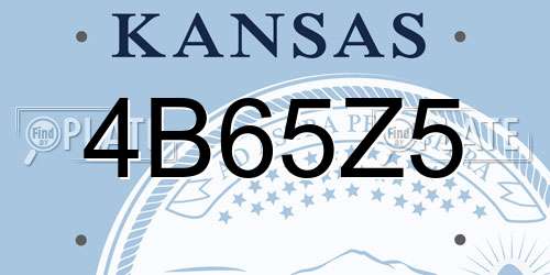 4B65Z5 Kansas License Plate