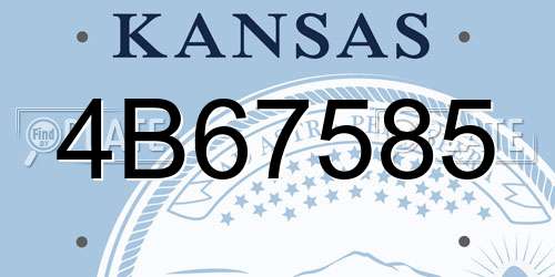 4B67585 Kansas License Plate