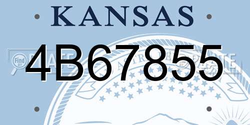 4B67855 Kansas License Plate
