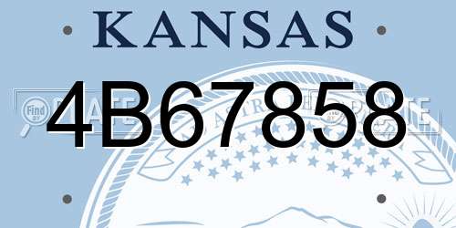 4B67858 Kansas License Plate