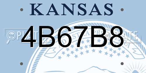 4B67B8 Kansas License Plate