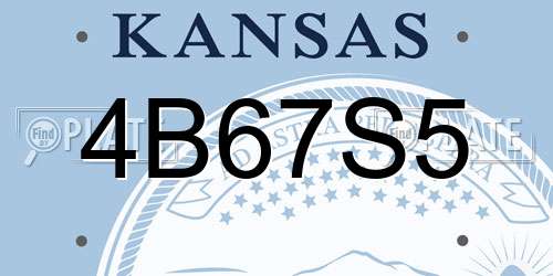 4B67S5 Kansas License Plate