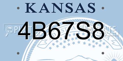 4B67S8 Kansas License Plate