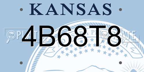 4B68T8 Kansas License Plate