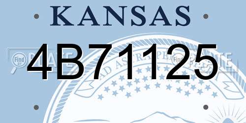 4B71125 Kansas License Plate