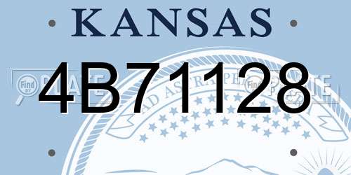 4B71128 Kansas License Plate