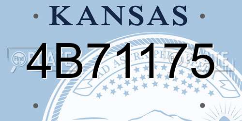 4B71175 Kansas License Plate