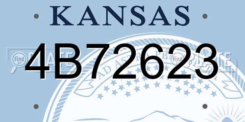 4B72623 Kansas License Plate