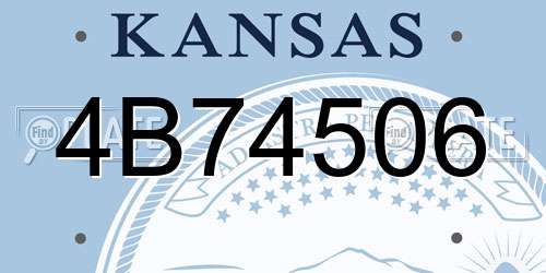 4B74506 Kansas License Plate