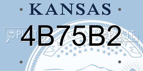 4B75B2 Kansas License Plate