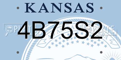 4B75S2 Kansas License Plate