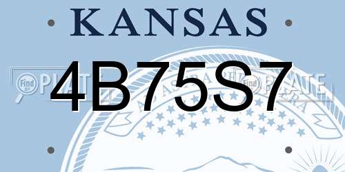 4B75S7 Kansas License Plate