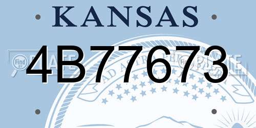 4B77673 Kansas License Plate