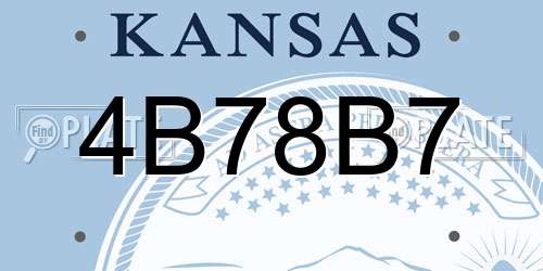 4B78B7 Kansas License Plate