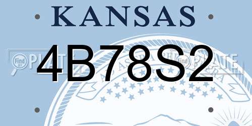 4B78S2 Kansas License Plate