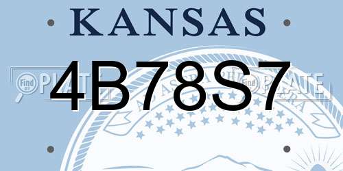 4B78S7 Kansas License Plate