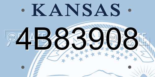 4B83908 Kansas License Plate