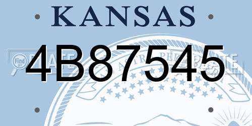 4B87545 Kansas License Plate