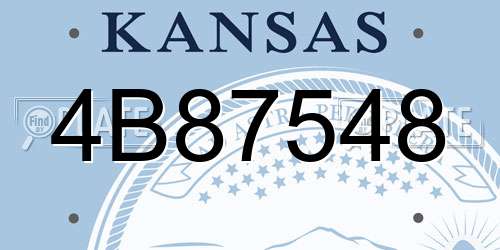 4B87548 Kansas License Plate
