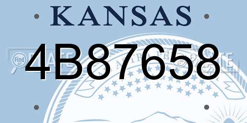 4B87658 Kansas License Plate