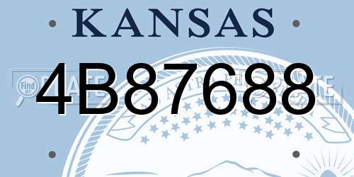 4B87688 Kansas License Plate