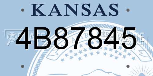 4B87845 Kansas License Plate