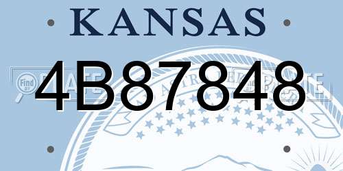 4B87848 Kansas License Plate