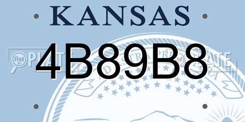 4B89B8 Kansas License Plate