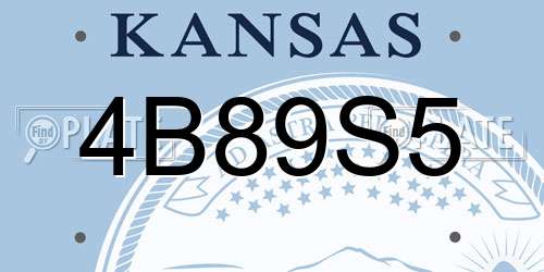 4B89S5 Kansas License Plate