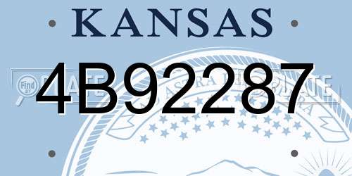 4B92287 Kansas License Plate