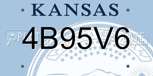 4B95V6 Kansas License Plate