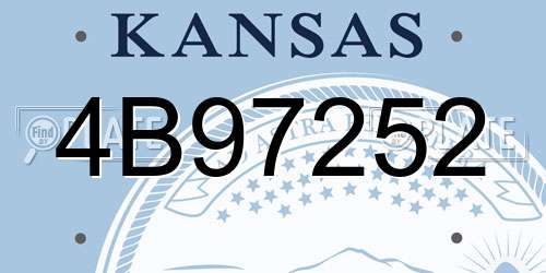 4B97252 Kansas License Plate