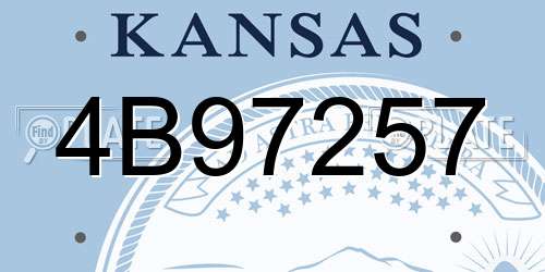 4B97257 Kansas License Plate