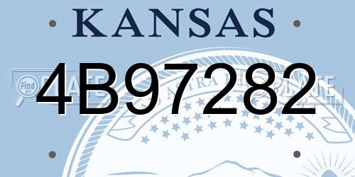 4B97282 Kansas License Plate