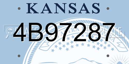 4B97287 Kansas License Plate