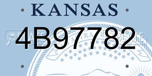 4B97782 Kansas License Plate
