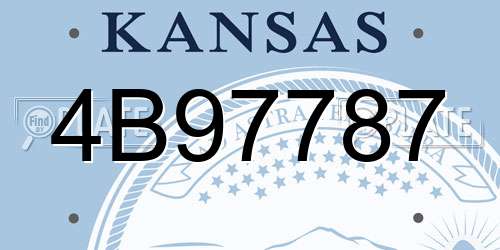 4B97787 Kansas License Plate