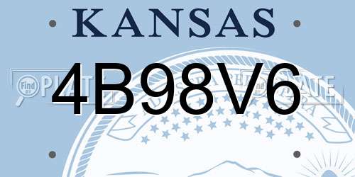 4B98V6 Kansas License Plate