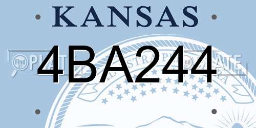 4BA244 Kansas License Plate