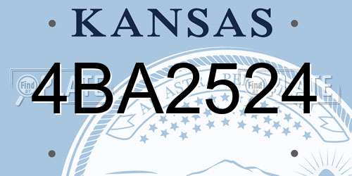 4BA2524 Kansas License Plate