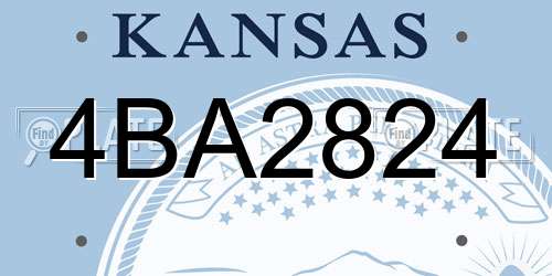 4BA2824 Kansas License Plate