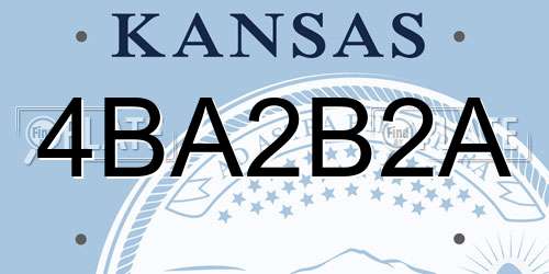 4BA2B2A Kansas License Plate