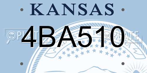 4BA510 Kansas License Plate