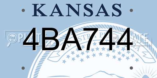 4BA744 Kansas License Plate