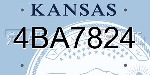4BA7824 Kansas License Plate