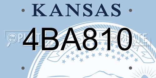 4BA810 Kansas License Plate
