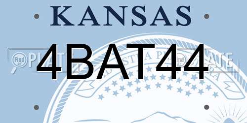 4BAT44 Kansas License Plate
