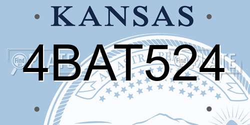 4BAT524 Kansas License Plate